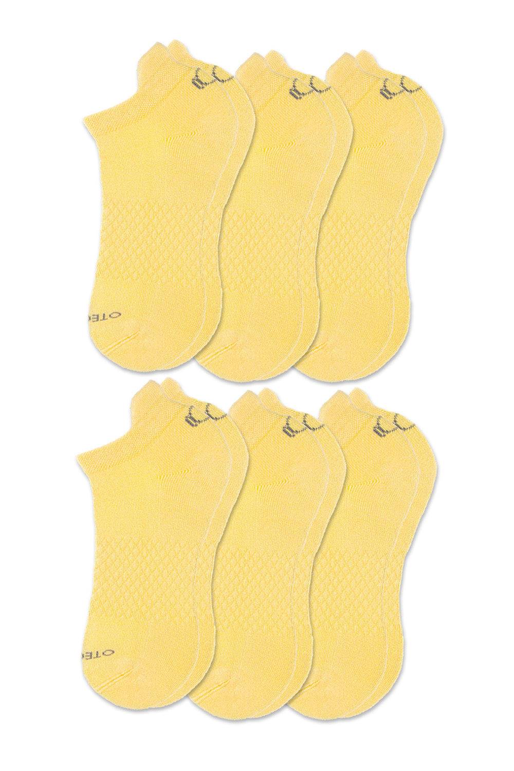 BASIC ANKLE SOCKS Yellow Pack of 6