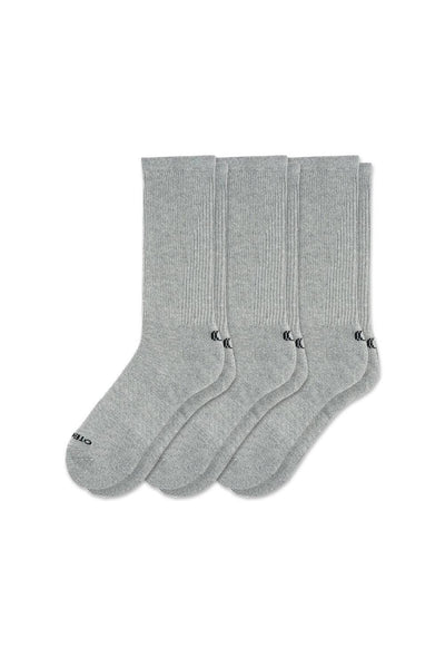 Basic Crew Socks Heather Grey Pack of 3