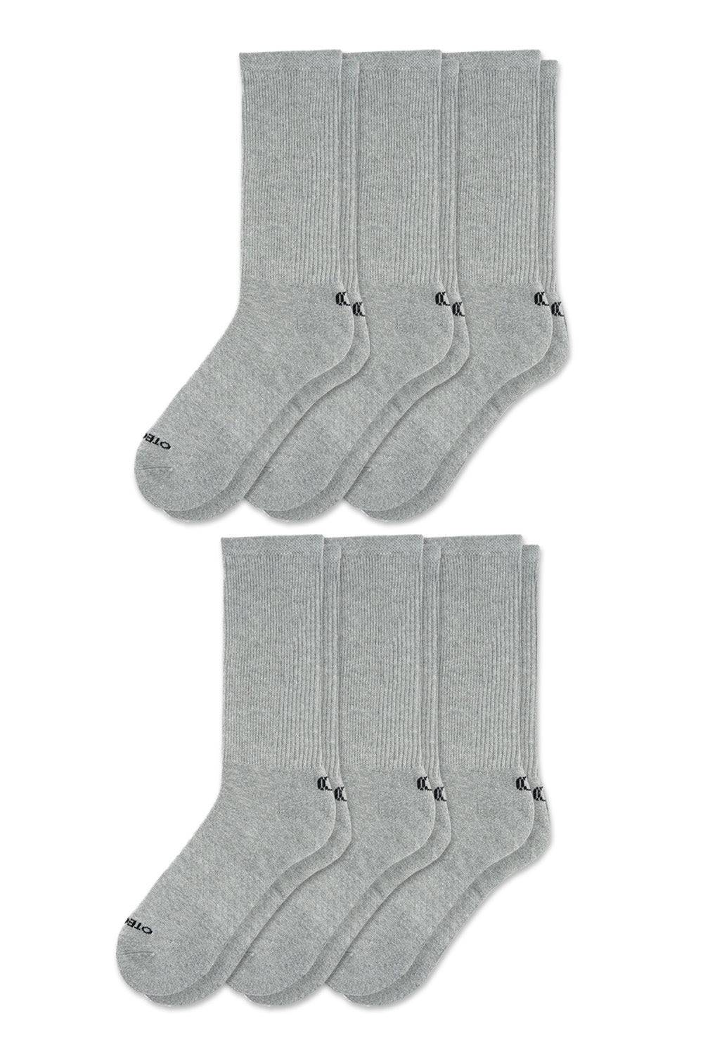 Basic Crew Socks Heather Grey Pack of 6