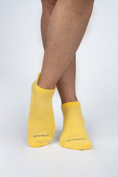 BASIC ANKLE SOCKS Yellow Pack of 3